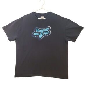 Vtg Fox Racing Mens XL Black Graphic T-Shirt Motocross Cotton Y2K Graphic Tee